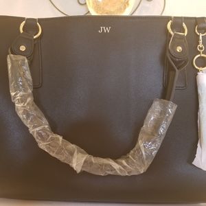 Faux leather tote